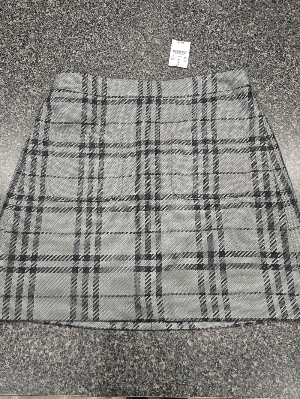 NWT J.Crew Gray Black Plaid Mini Skirt 6 Preppy Dark Academia